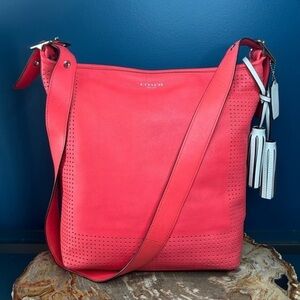 Coach Legacy Perforated Watermelon Pink Leather Duffel 22762